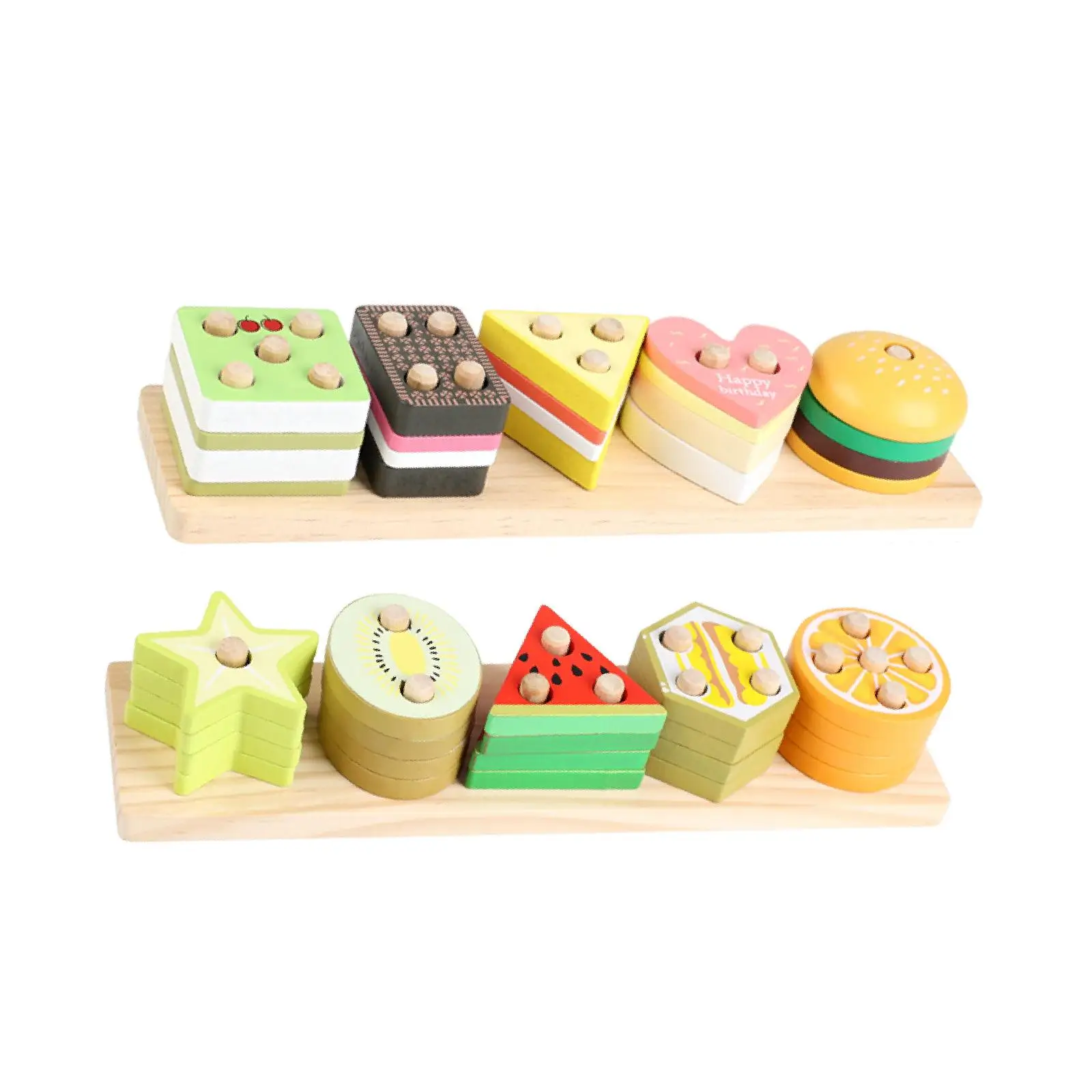 

Wooden Sorting Stacking Toys Learning for Children 3 4 5 6 Year Old Boys