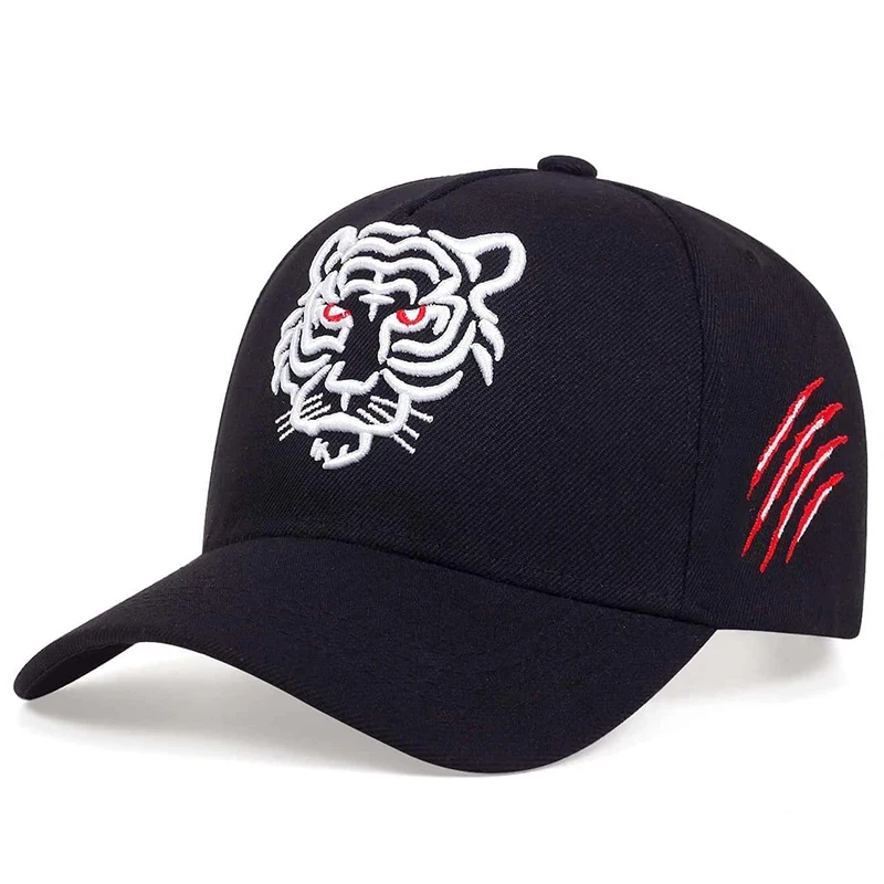 Unisex-Baseballmützen mit Tiger-Stickerei, für Frühling und Herbst, für den Außenbereich, verstellbare Freizeithüte, Sonnenschutzhut, Sportkappe – Detail 4