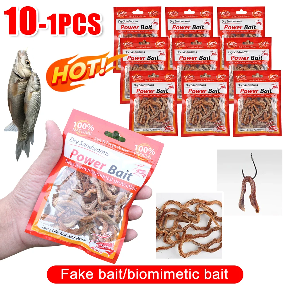 Lifelike Dry Lugworm Sandworms Fishing Lures Saltwater Freshwater Feeder Sea Fishing Worms Smell Soft Artificial Bait Accessorie