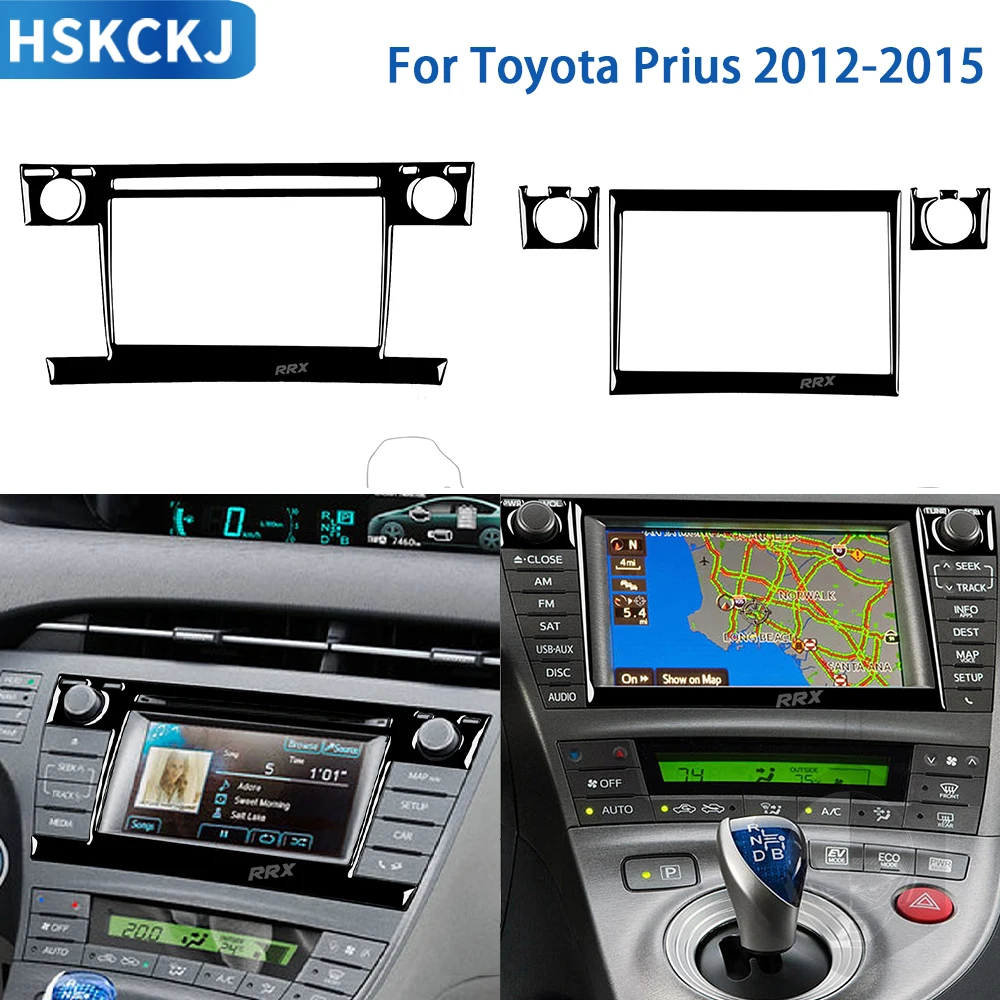 For Toyota Prius 2012 2013 2014 2015 Accessories Car Black Plastic Radio CD Navigation Display Panel Trim Sticker Decoration