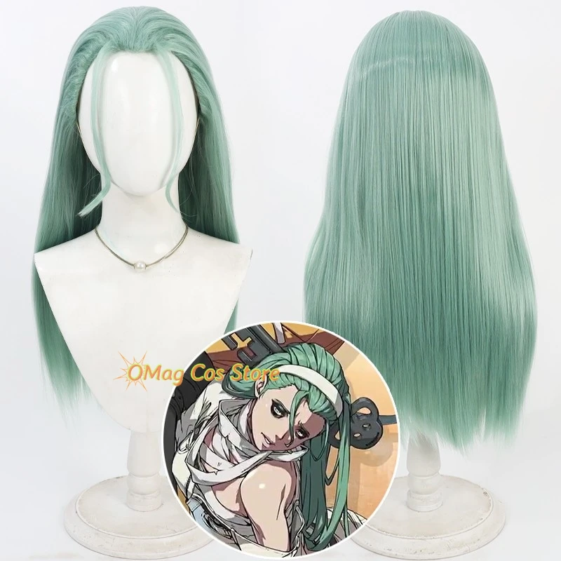 OMag Cos Store A.B.A Peluca de cosplay Guilty Gear para mujer, pelo largo verde Aba, para Halloween, carnaval, resistente al calor, A