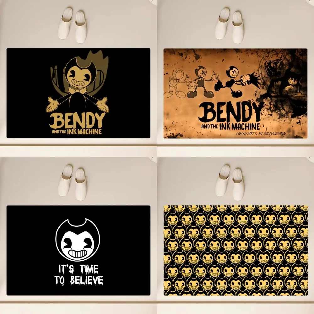 B-Bendy and the ink Machines Game Floor Mat  Anti-Slip Bathroom Kitchen Bedroom Living Room Entrance Rug Home Decor