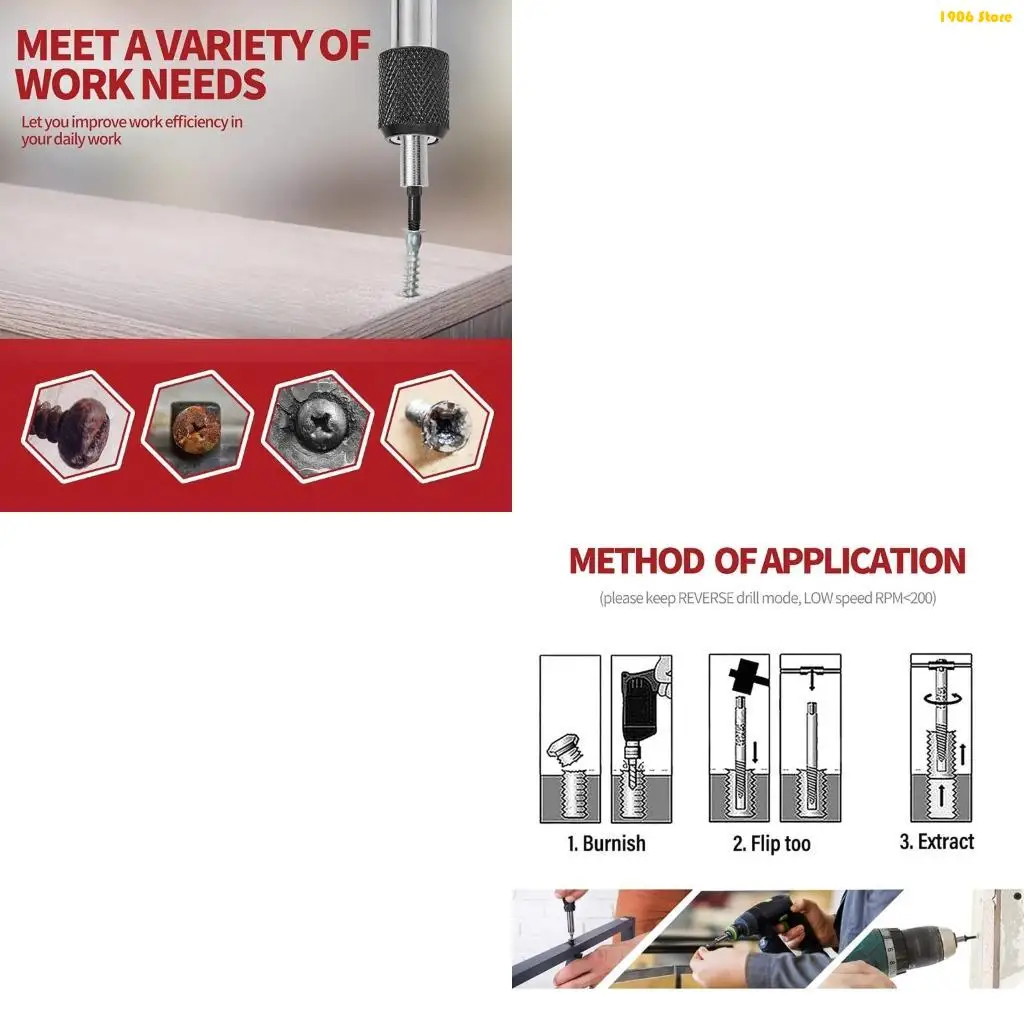 

U1JB Damaged Screw Extractor Drill Bit Set Socket Extension Bit Holder Broken Bolt