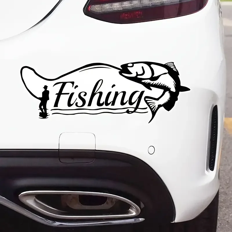 Funny Fishing Hunter Decor Car Model Sticker Car Window Bumper Contour Decal
