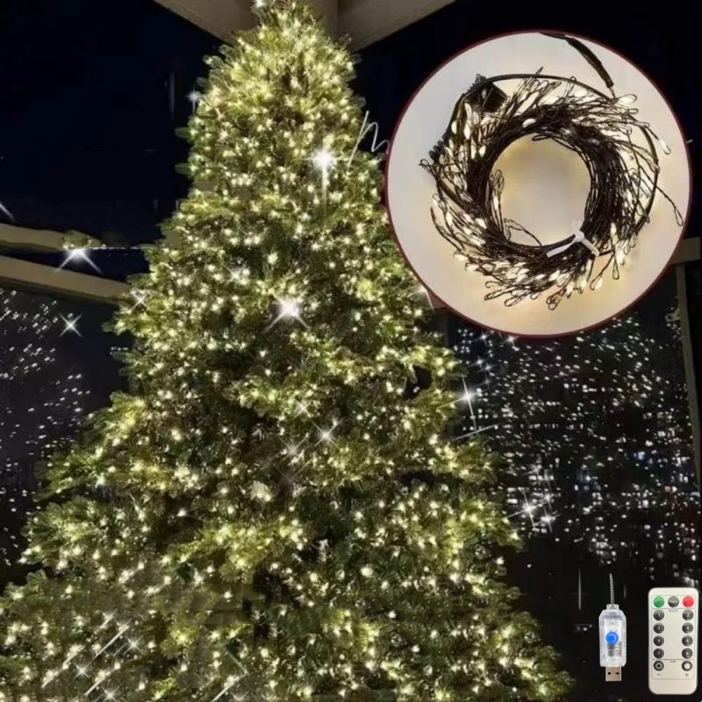 

1 шт., 3 м/6 м/9 м, рождественский USB-темно-зеленый светильник-перекер, с пультом дистанционного управления, используется для отпуска, комнаты, украшения вечеринки