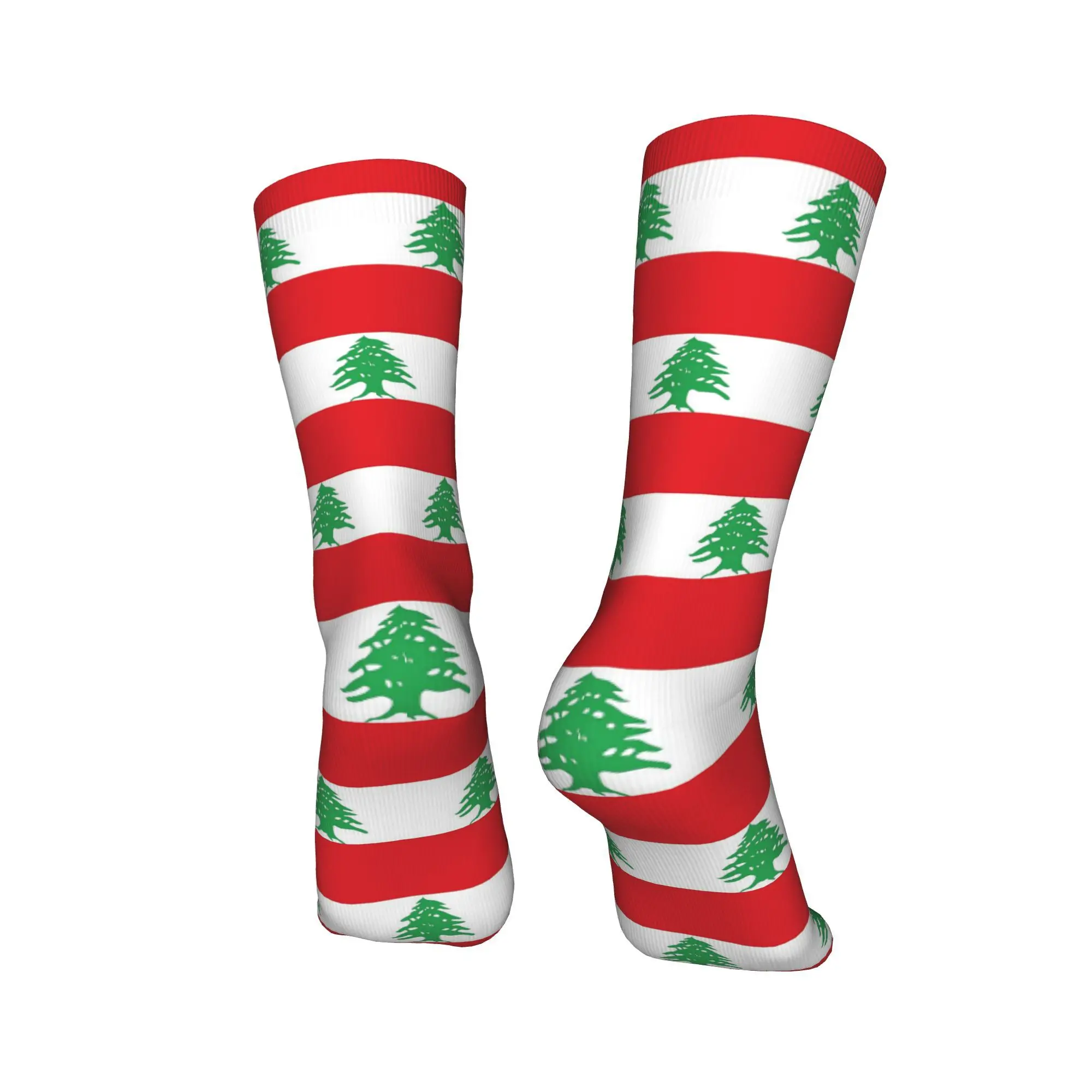 Todas as estações bandeira do líbano meias harajuku meias de alta qualidade esporte meio tubo meias macias para homens mulheres presentes de natal