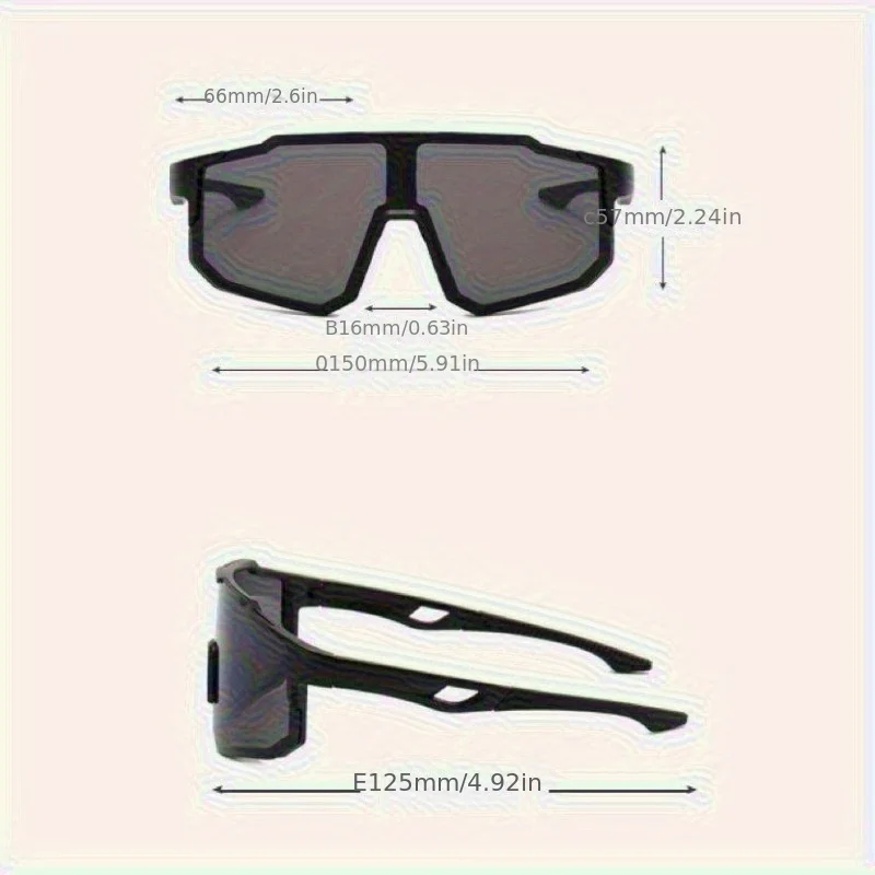 Men's Fashion Large Frame Glasses Integrated Design Bright Yellow Orange Lens and Black Frame Suitable for Daily Wear image 6