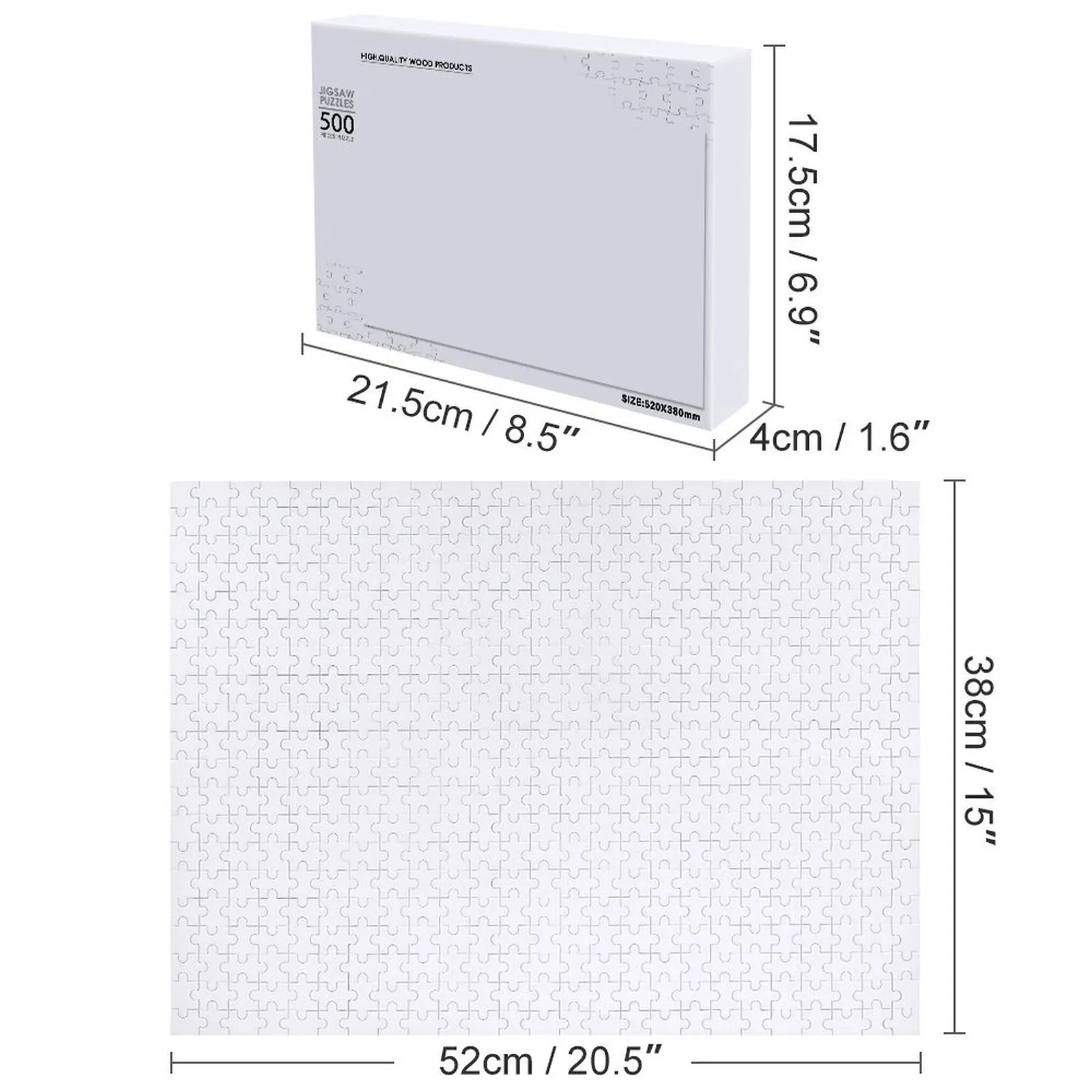 Impossible tout blanc puzzle en bois animal bois photo puzzle personnalisé