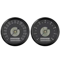 ELING 2 Gauge Set 85mm GPS Speedometer 0-220KM/H 0-160MPH+ Tachometer 0-8000RPM with Red Yellow Backlight for Car Boat Universal