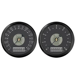 ELING 2 Gauge Set 85mm GPS Speedometer 0-200 0-220 0-160 KM/H MPH+ Tachometer 0-8000RPM 0-12000RPM with Red Yellow Backlight