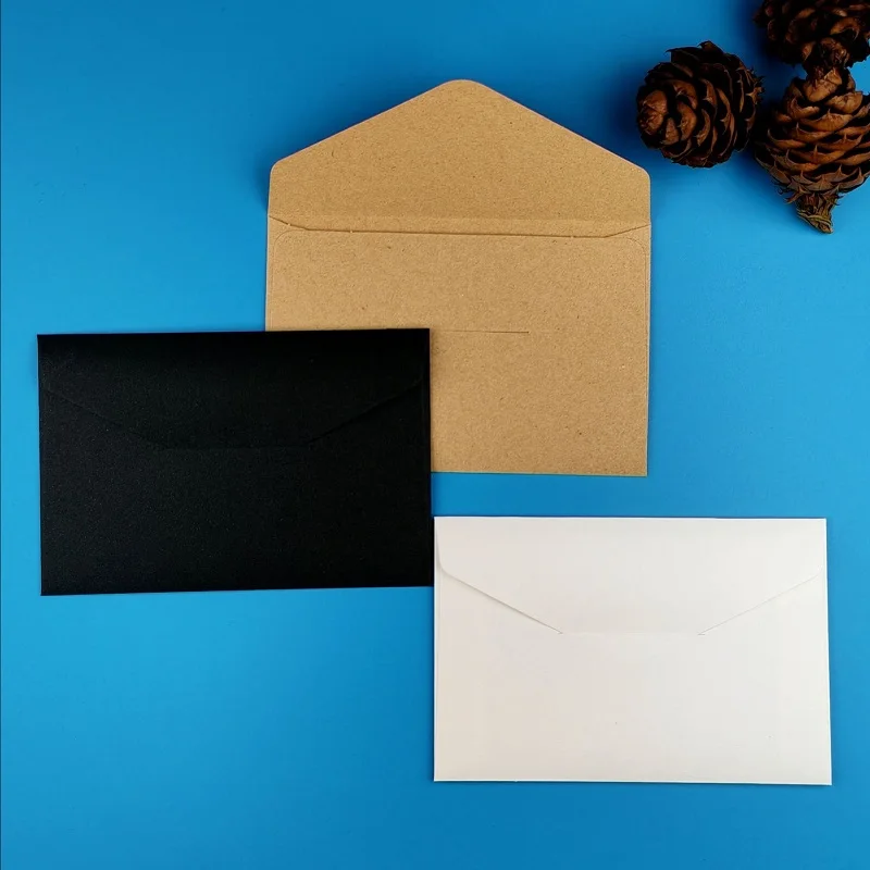 

50pcs/lot 10x7.5cm Envelope 120g Kraft Paper Greeting Card Mini Envelopes for Wedding Invitation Small Business Packing