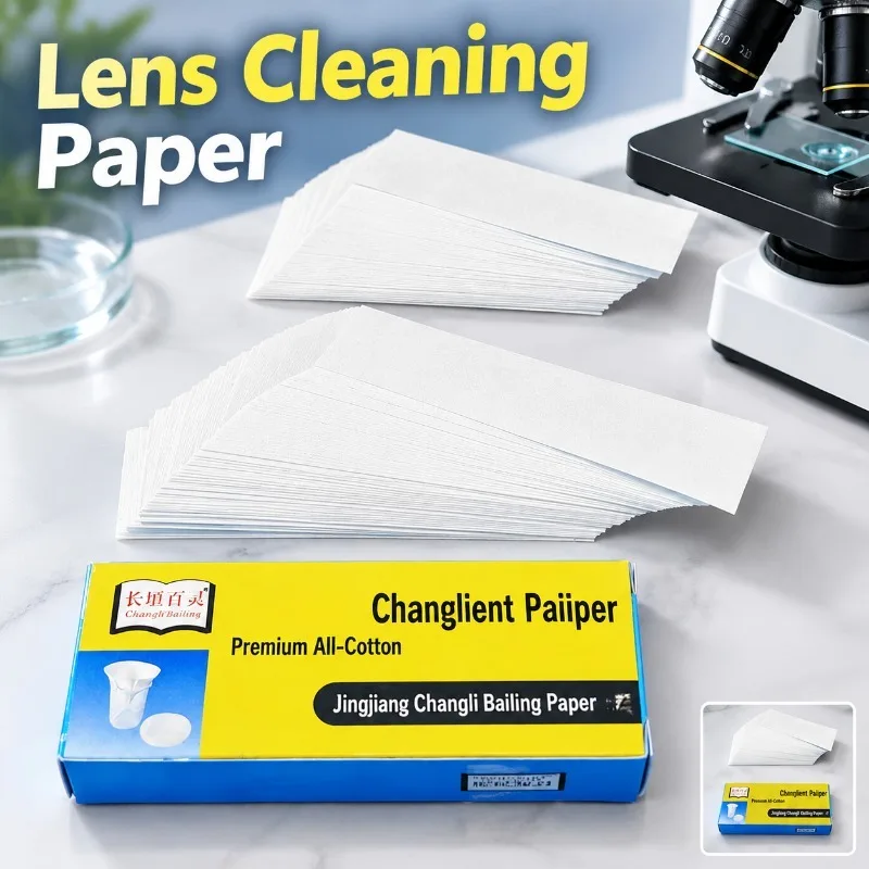 Bibulous Paper 100 Sheets/Box 2.5*8cm, Microscope Cleaning Dust Remover Strip for Biological Slide & Laboratory Consumable
