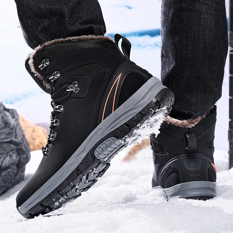 Bottes de neige coordonnantes polyvalentes pour hommes, chaussures de ski en coton chaud, chaussures à l'offre elles optiques décontractées, randonnée en plein air, hiver, 2024