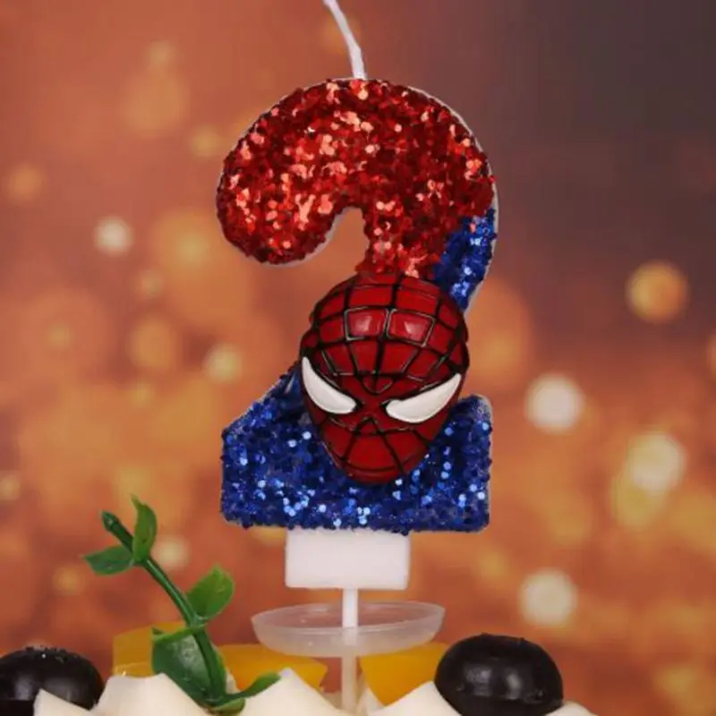 

Spider-Man Digital Number Candles Birthday Cake Toppers for Kids Marvel Superhero Party Decor Unique Gift for Boys & Girls