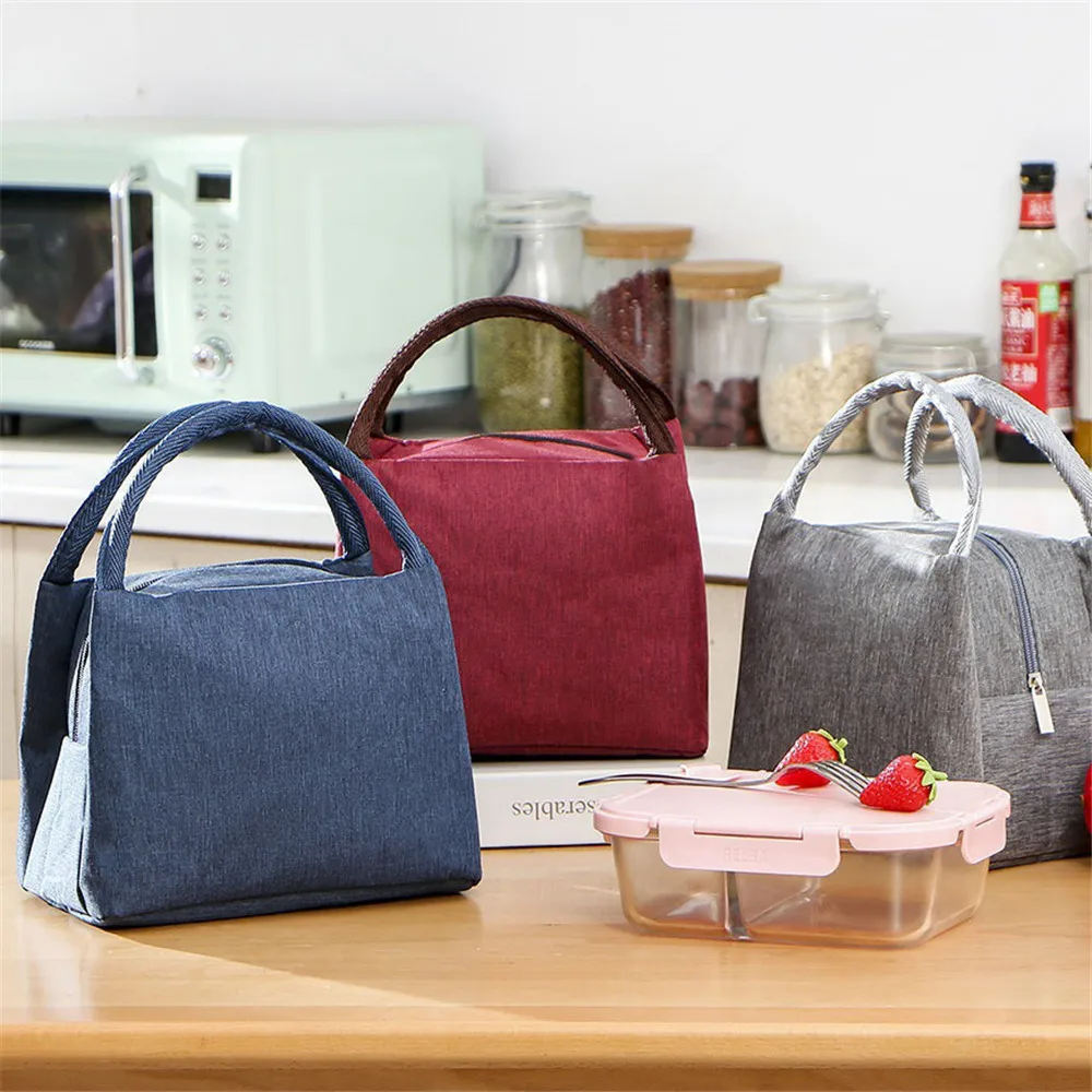 Insulation Oxford Cloth Lunch Box Bag Picnic Food Bento Thermal Cooler Bags Storage Container Handbag for Women Student Children