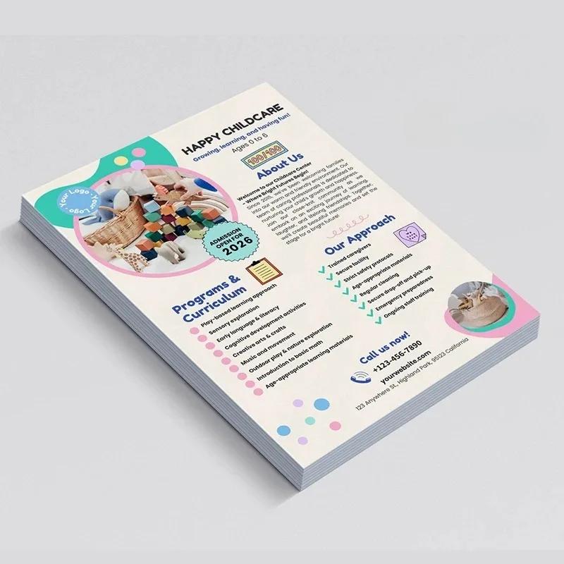 40 Pcs 21x14cm Customizable Flyers with Logo High Resolution Print for Brand Awareness Campaigns