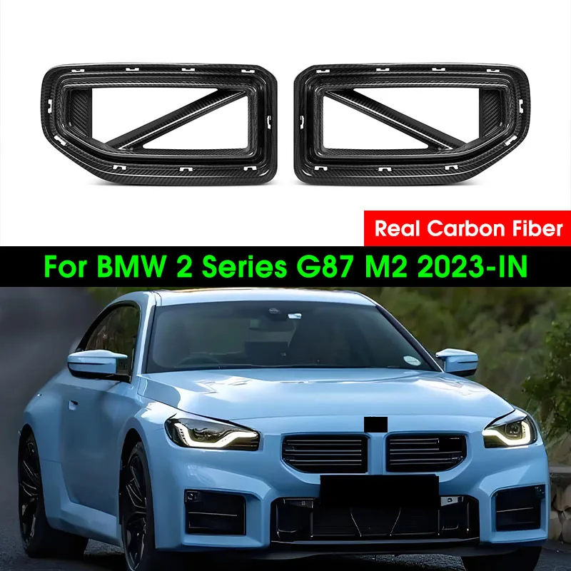 G87 M2 Real Dry Carbon Fiber Front Grill Grille Replacement Front Bumper Air Vent Hood Kidney Grille For Bmw G87 M2 2023-IN