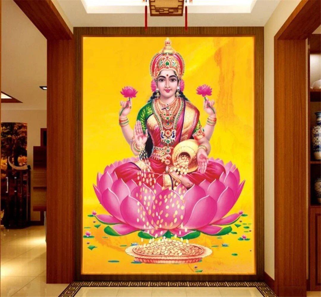 

Индивидуальные настенные панно с изображением южно-восточноиндийских божеств, современные обои для гостиной и спальни, настенные панно, декор для дома, 3D-художественные наклейки на стену