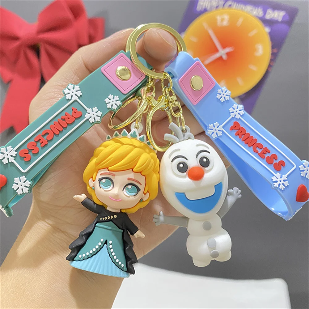 Miniso Cartoon Anime Frozen Princess Elsa Pendant Keychain Car Key Chain Key Ring Keyring Phone Bag Ornament Jewelry Gift