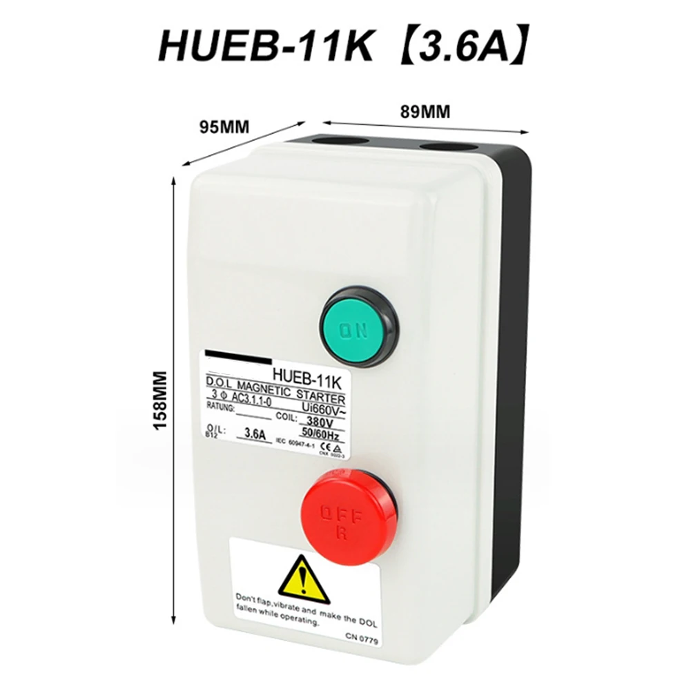 Imagem -06 - Interruptor de Partida Magnético Impermeável do Motor Elétrico Fase 1.82.7a 2.43.6a 3.55a 46a 12.518a 1pc