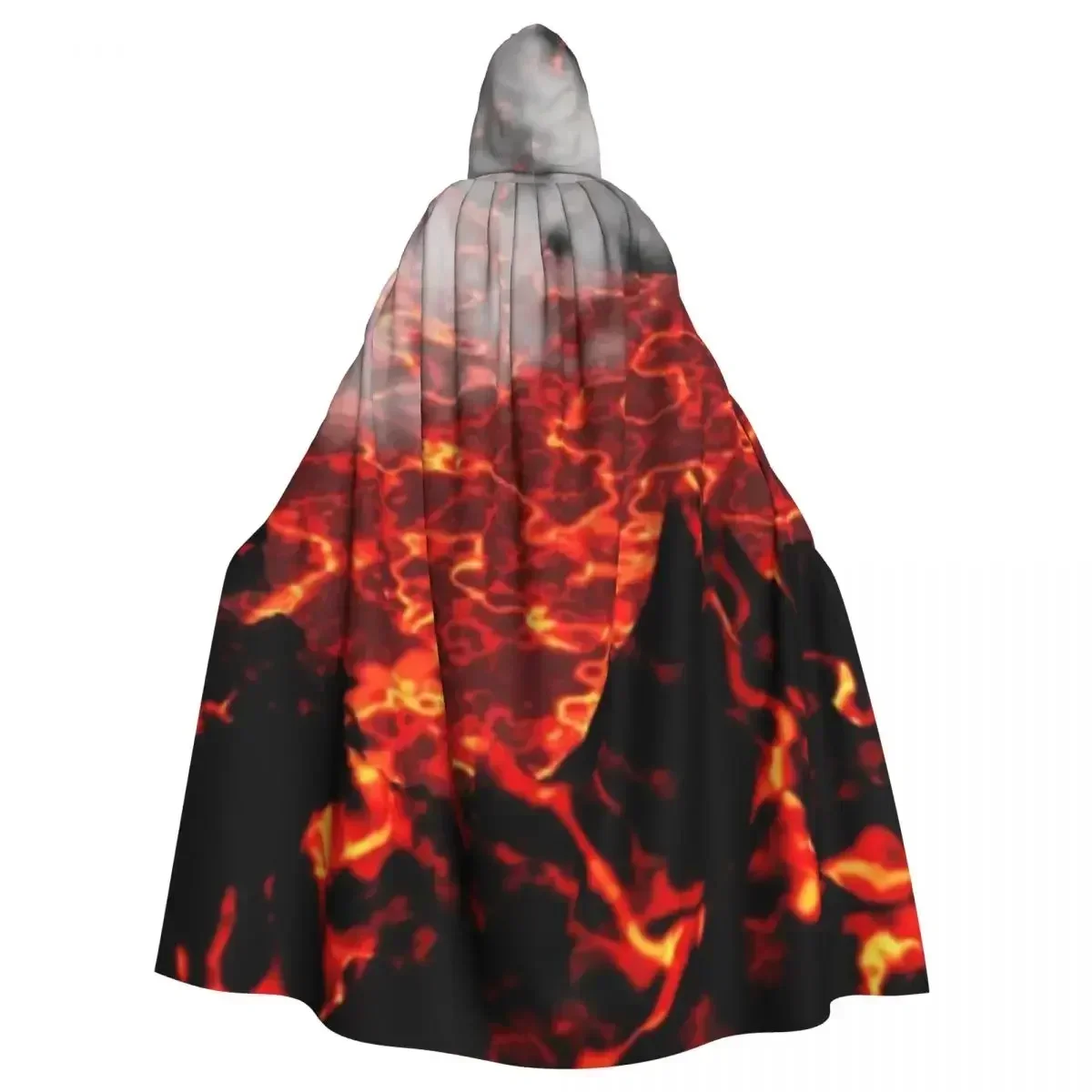 Adult Halloween Volcano Smoke Cloak Cape Hooded Medieval Costume Full Length Dress Coat Hot Sale