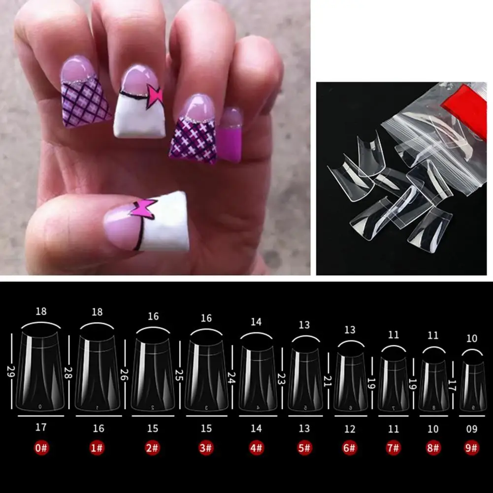 

Nail Tips 500Pcs Beautiful Full Cover Anti-deformed Acrylic Nails Clear Duck Feet Tips Beauty Supplies