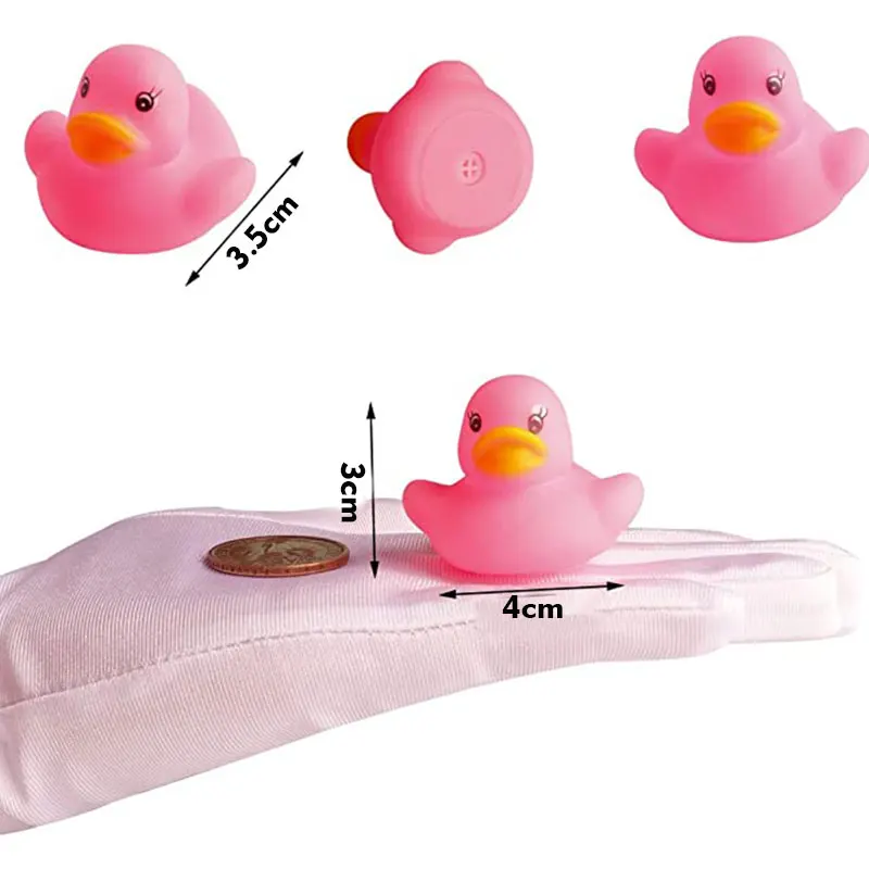 Brinquedos de banho do bebê, 20pcs, patos de borracha rosa, flutuador, guincho, presente para crianças pequenas, baby shower, piscina, festa