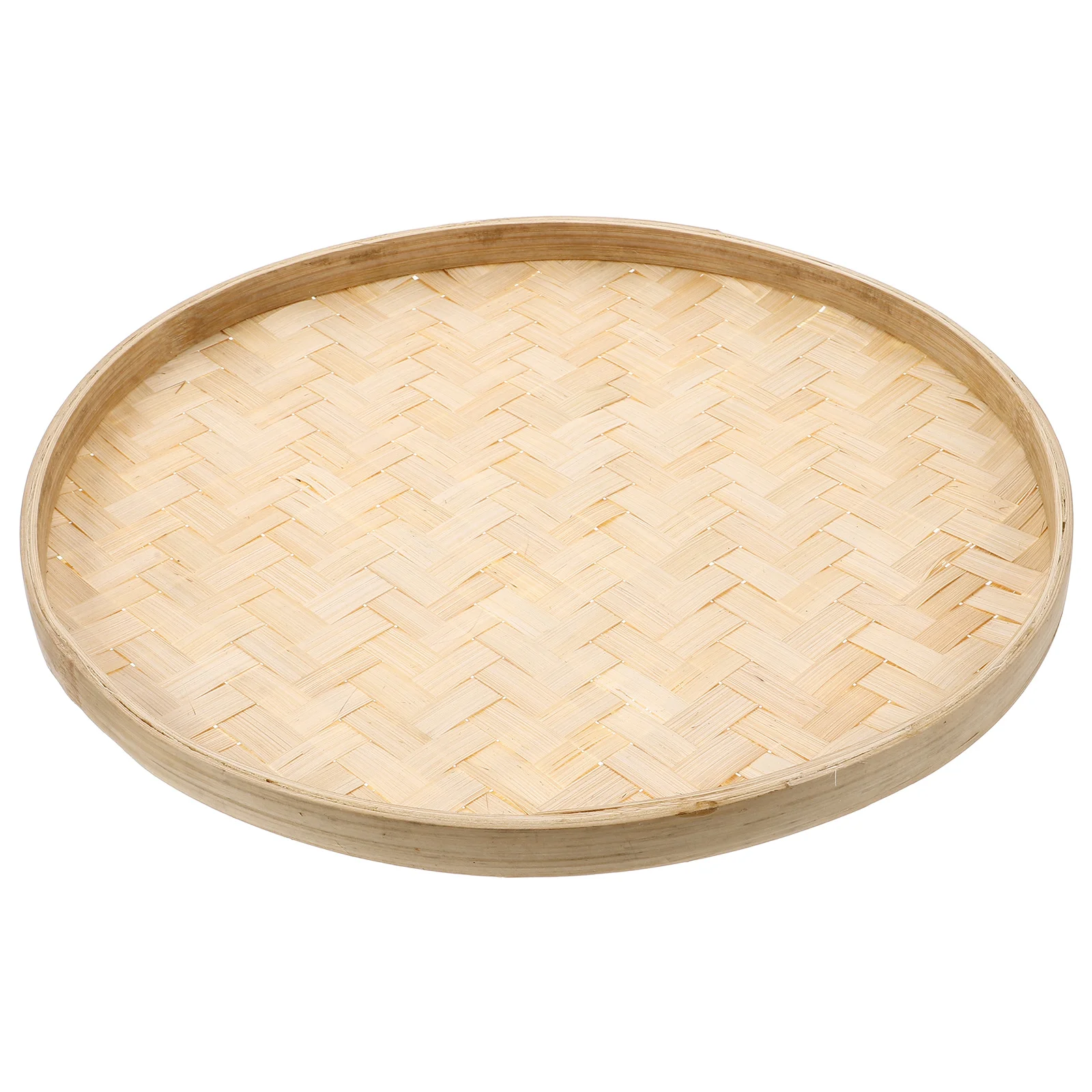 

Bamboo Woven Basket for Home Kitchen Use Fruit Snack Storage Round Sieve Vegetable Strainer Fiber Container