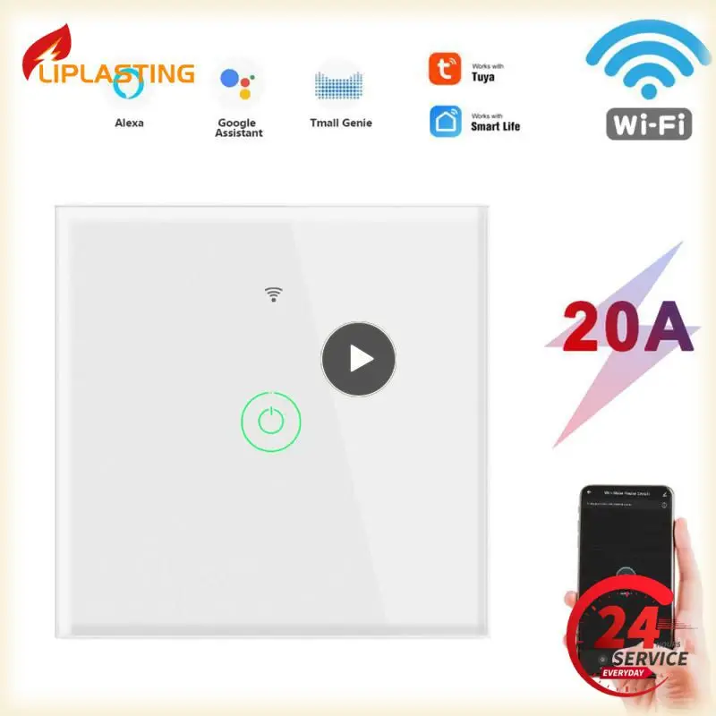 EU WiFi Boiler Water Heater Switch 4400W 20A Tuya Smart Life App Remote Control OFF Timer Voice Control Via Home Alexa