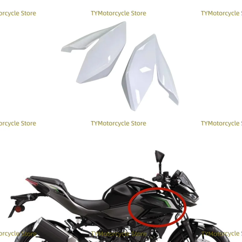 

Motorcycle Accessories Gas Tank Side Cover Upper Front Side Cover Trim Panel Fairing Fit for Kawasaki Z500 2024 2025