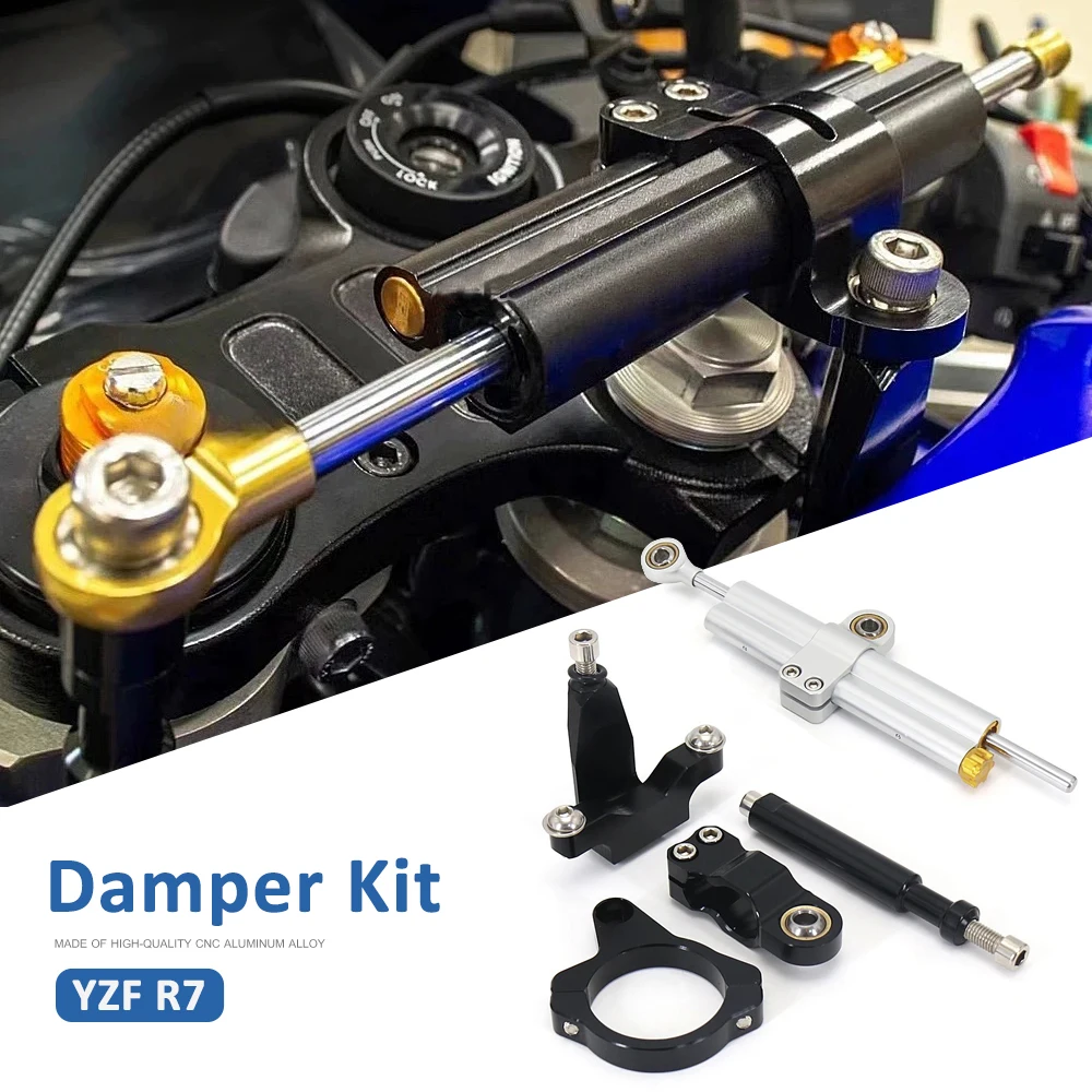 Neue Motorrad Faser Carbon Lenkung Stabilisieren Dämpfer Montage Halterung Kit Für Yamaha YZF R7 YZF R7 Yzf-r7 2021 2022 2023