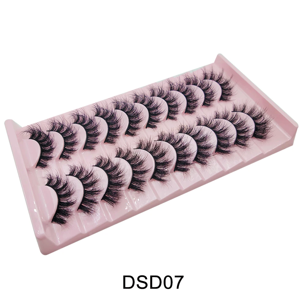 Russische Streifenwimpern 10 Paar Flauschige Kunstnerzwimpern 3D Falsche Wimpern Russische Volumen-Wimpern Künstliche Wimpern Giveaway Make-up – Detail 27