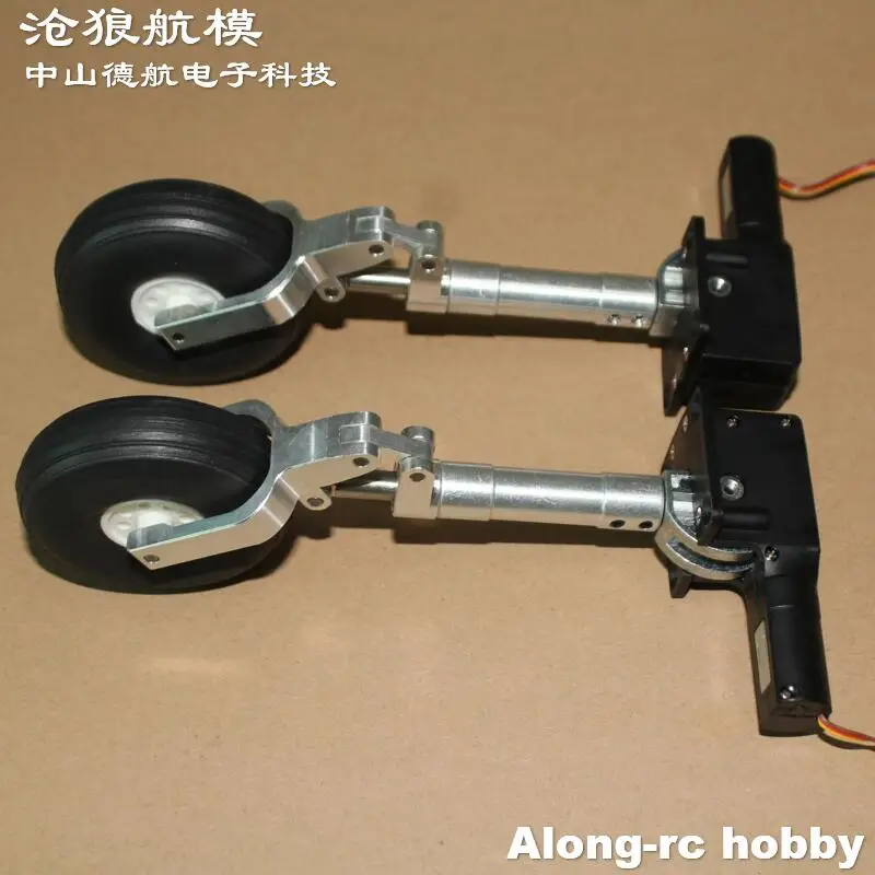 RC Airplane Part 135-215mm One-wheel Main Retractable Damping Kneeling Landing Gear Worm Shock for 3-5kg Aircraft Plane Models