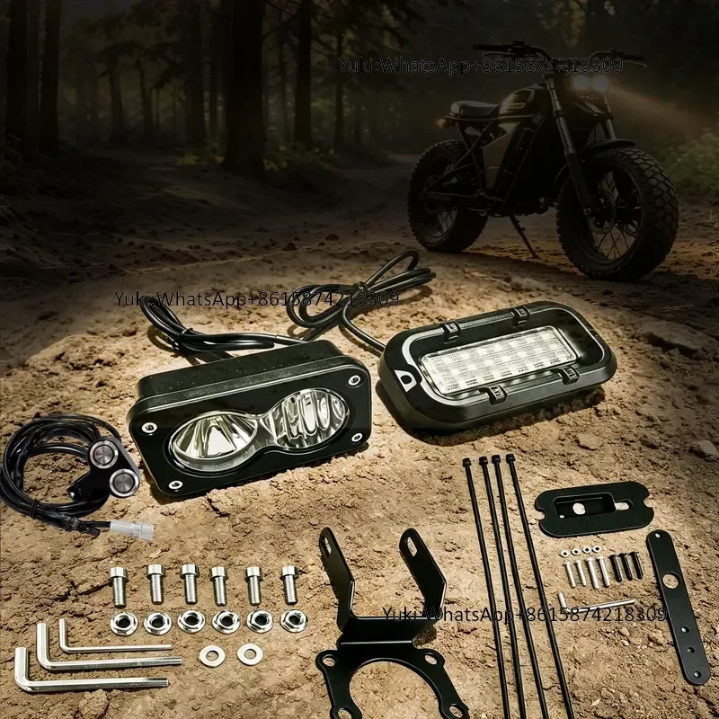 Sur-Ron Light Bee LBX Plug and Play Dual LED Headlight Kit 8-36V Baja Style With Rock Light