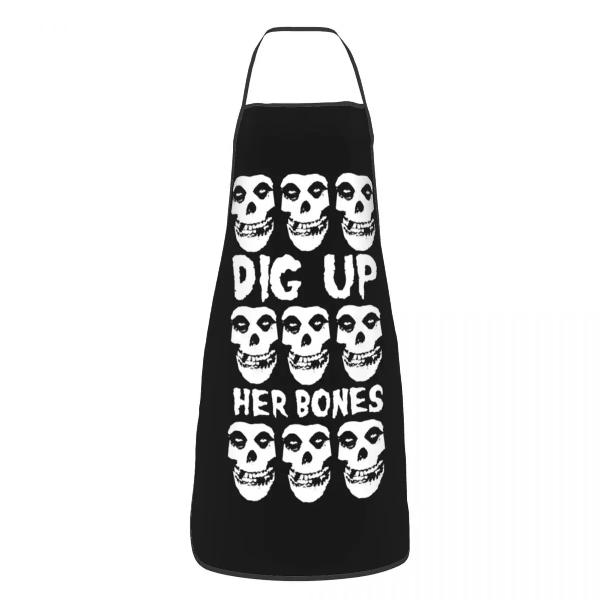 

Пользовательские унисекс ужасы панк-рок Misfits череп кухонный шеф-повар кулинария выпечка фартук для женщин и мужчин Tablier кухня для садоводства