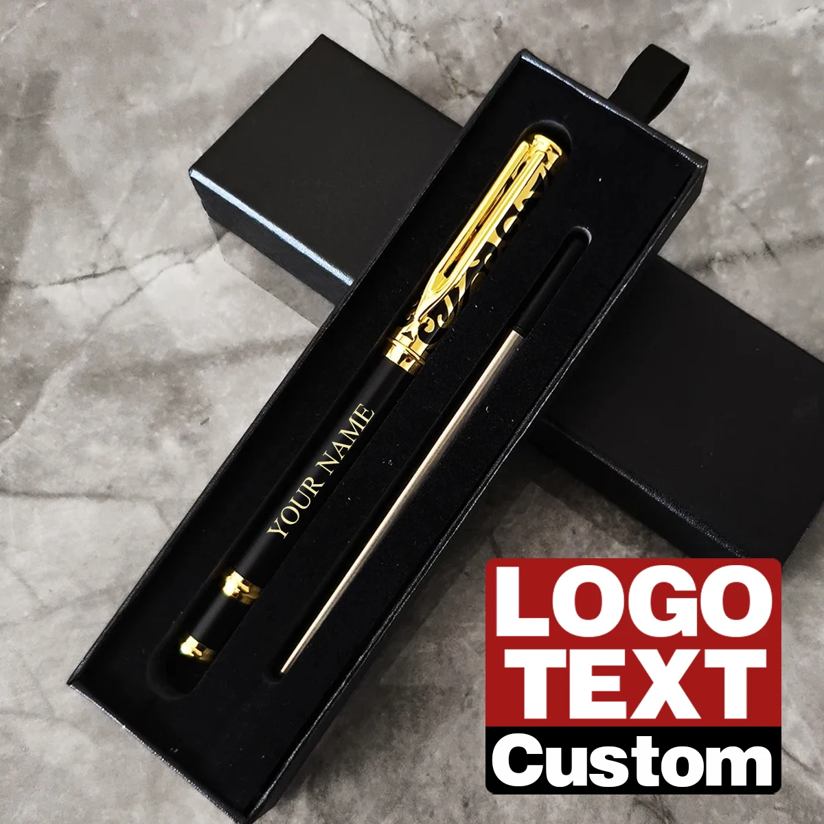 

1 комплект, роскошная металлическая гелевая ручка, скульптурный узор, роликовая ручка, офисная школьная стационарная ручка, индивидуальный логотип, имя, текст, подарок
