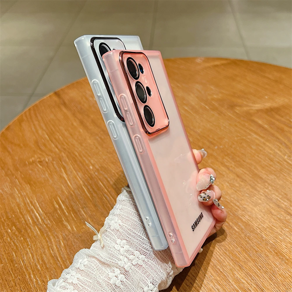 Luxury Transparent Case Samsung Galaxy S26 S25 S24 S23 S22 S21 Note20 Plus Ultra FE Shockproof TPU Clear Soft Phone Cover Bumper