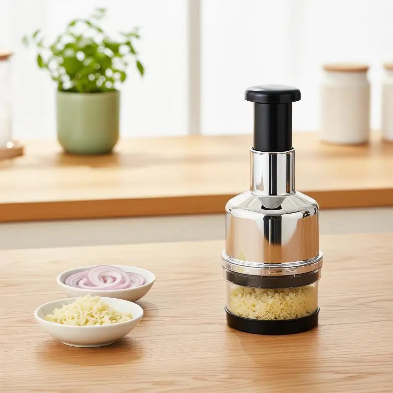 Manual Garlic Press 304 Stainless Steel Mincer Crusher Compact Design for Home Kitchen Quick Chopping Cooking Tasks