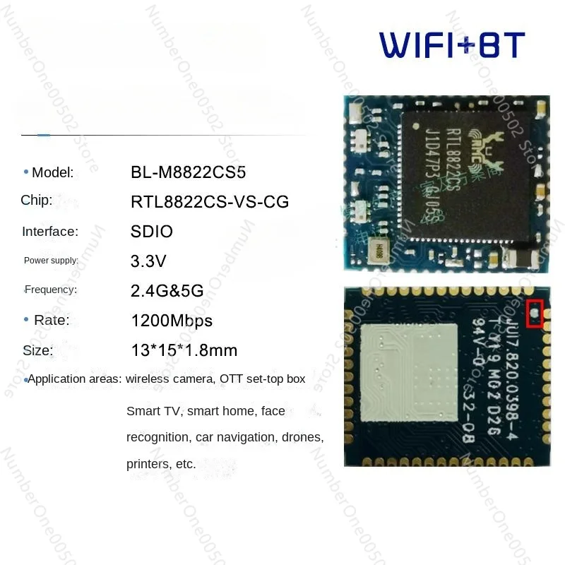 RTL8822CS Dual-band Gigabit Wifi+ Bluetooth 5.0 SDIO Wifi Wireless Module 1200M Speed