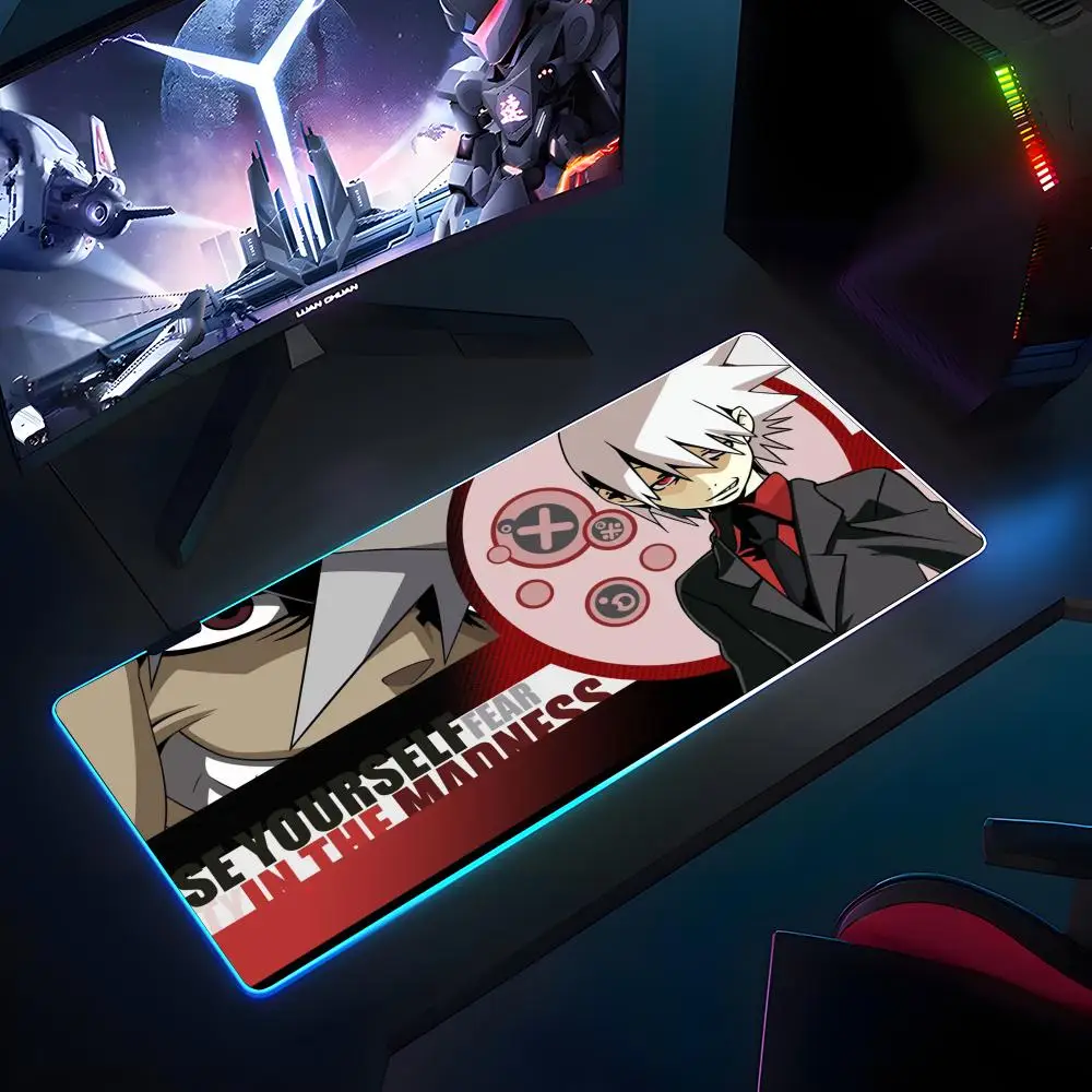 

Аниме S-Soul Eater коврик для мыши RGB резиновый противоскользящий коврик для клавиатуры 40x90 см коврик для мыши игровые аксессуары XXL офисный компьютерный коврик