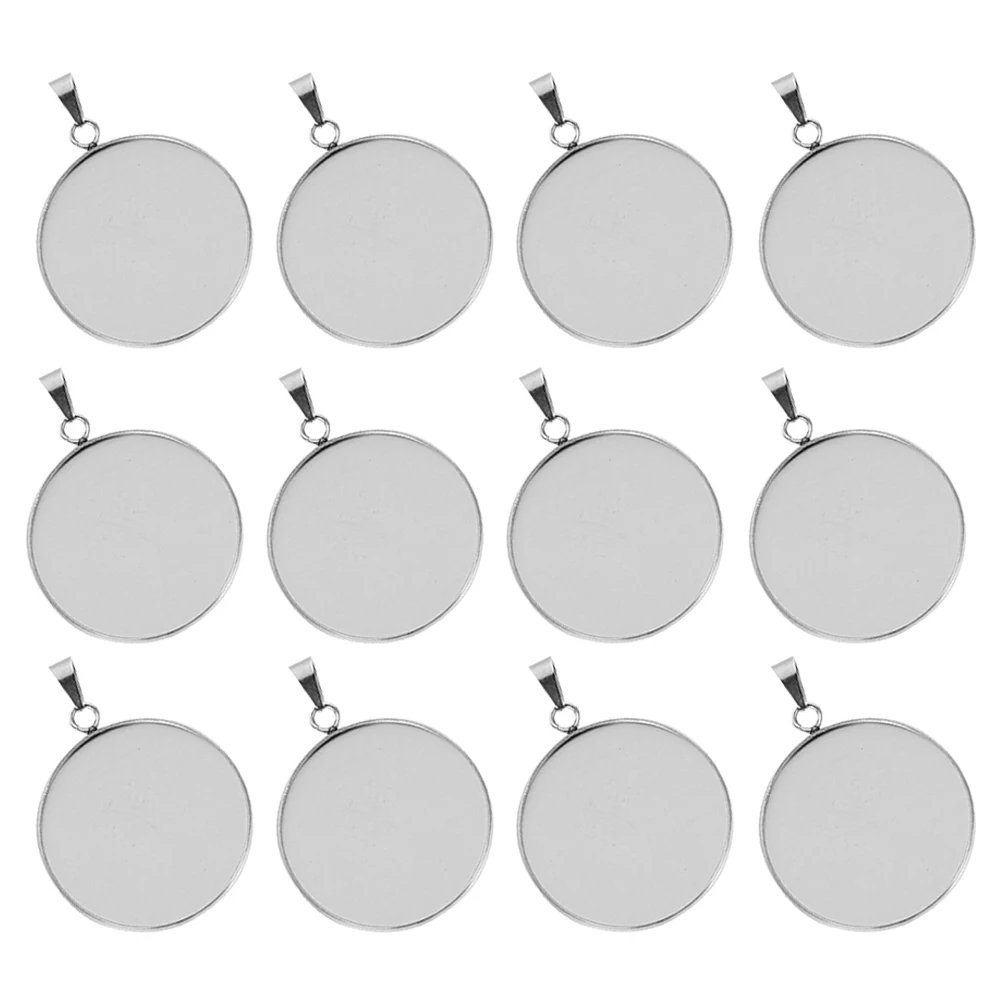 

30 Pcs Time Gem Bottom Holder Stainless Steel Round Blank Bezel Base Pendant Tray for Jewelry Making charms DIY Accessories