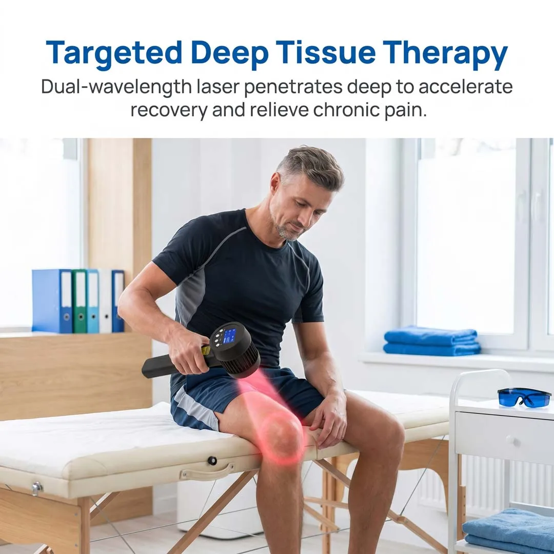 5W Cold Laser Therapy Device 650nm 808nm Infrared Healing Machine for Deep Tissue Recovery Sports Injury Muscle Pain Relief