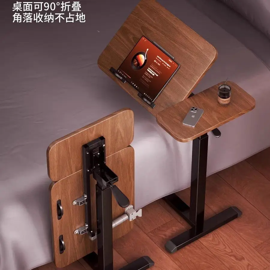 Pneumatic Lifting Table Household Sofa Side Table Foldable Flip Computer Mobile Bedside Standing Workbench