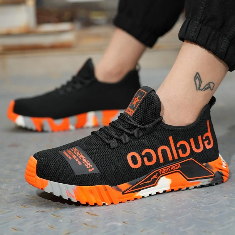 أحذية أمان عصرية بمقدمة فولاذية للرجال والنساء، أحذية رياضية خفيفة الوزن للعمل مقاومة للثقب، أحذية عمل آمنة للجنسين