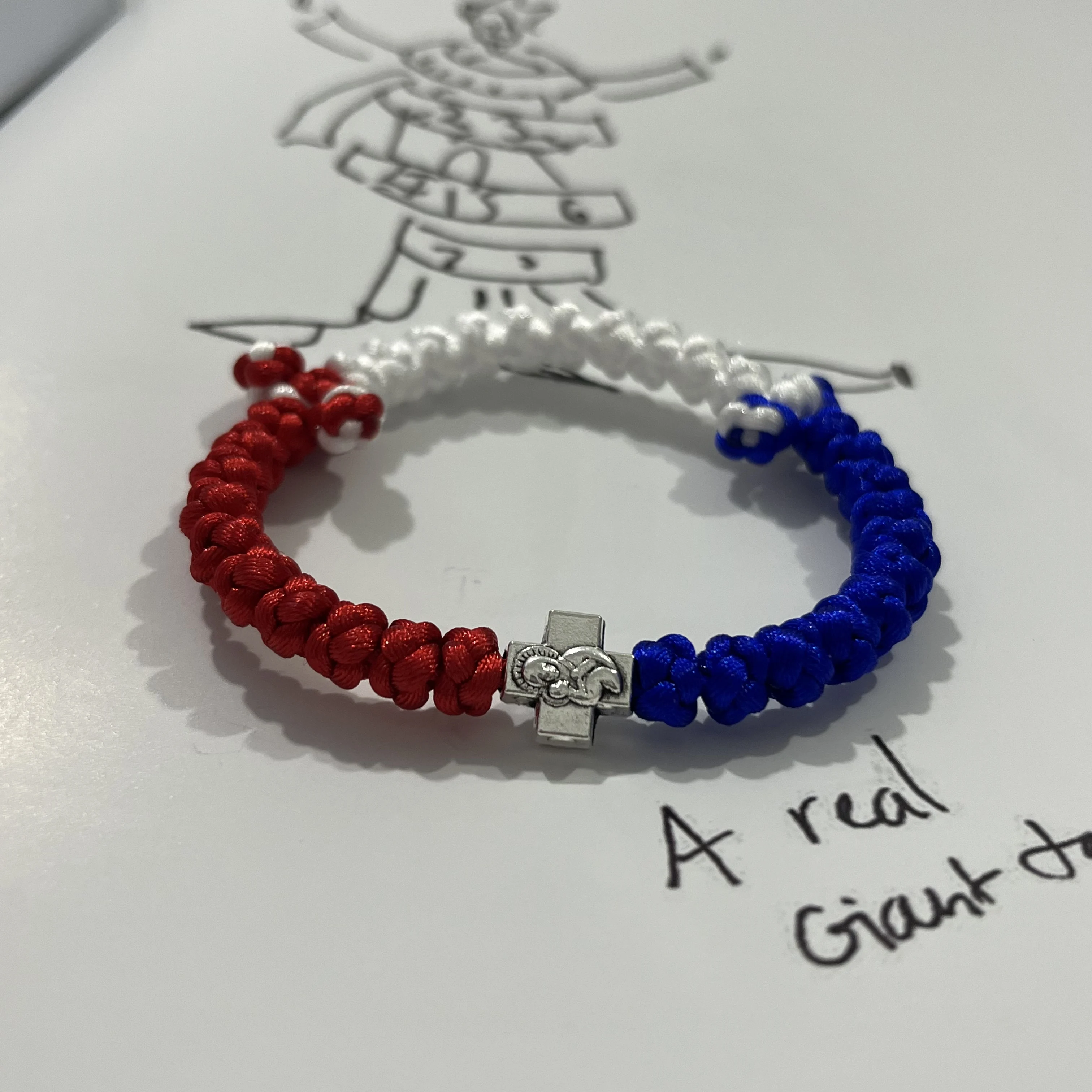 10pcs/lot 33 knots prayer Rope ,red white blue Adjustable Greek Orthodox Prayer Rope Bracelet Christian Religious