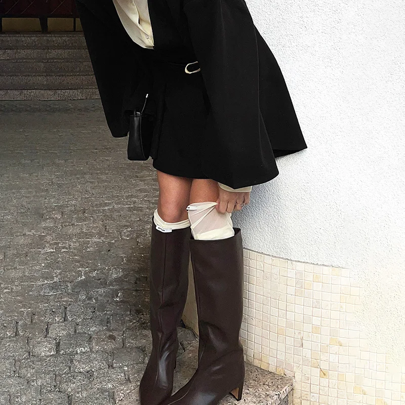 Ticketsx Women Cape Wool Coats Elegant Belt Loose Patchwork Jacket Coat Solid Autumn Winter Commute High Street Female Warm Coat