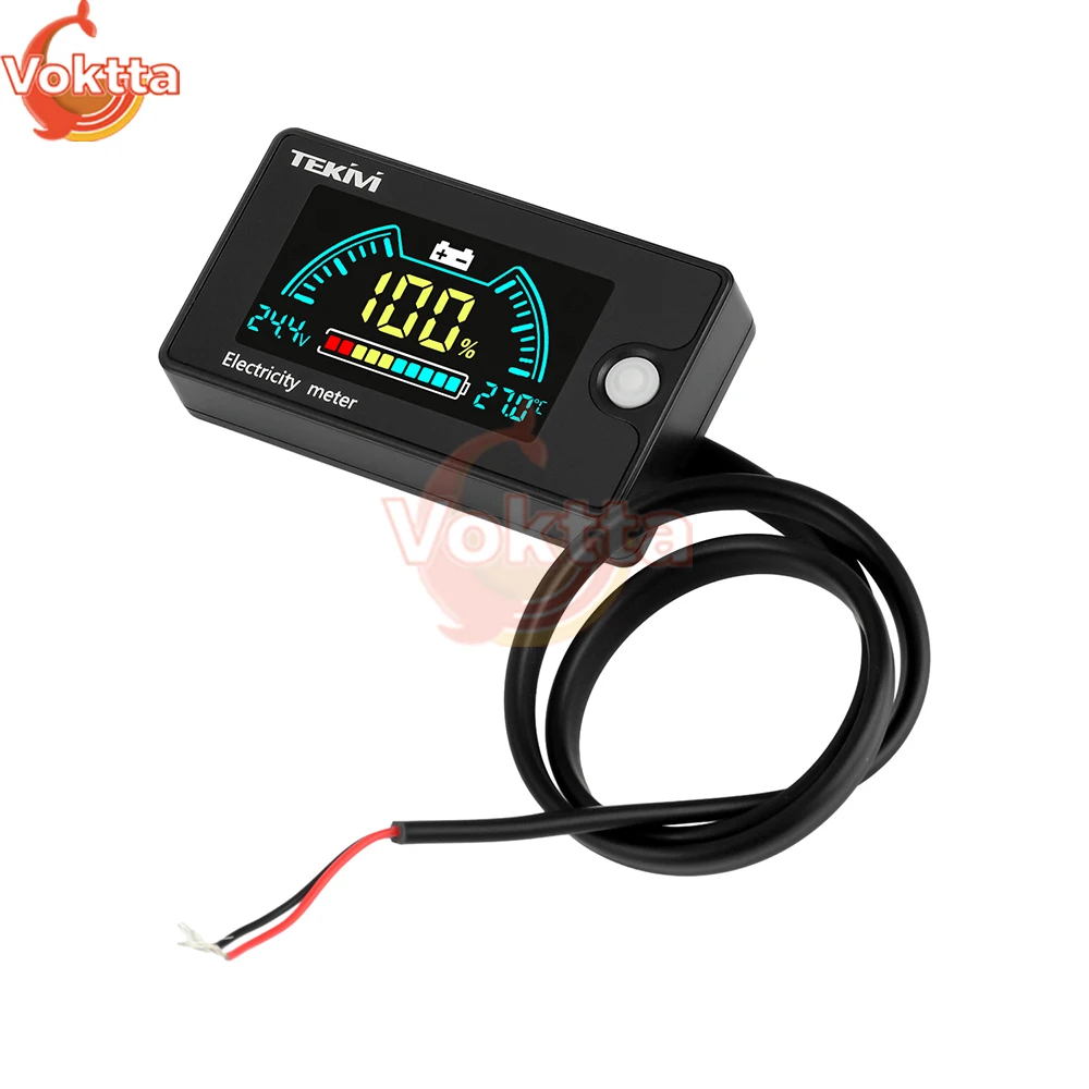 تيار مستمر 8-100 فولت LCD الجهد الرقمي السلطة متر الثلاثي/ليثيوم الحديد/حماض قدرة البطارية مؤشر الفولتميتر مع إنذار درجة الحرارة