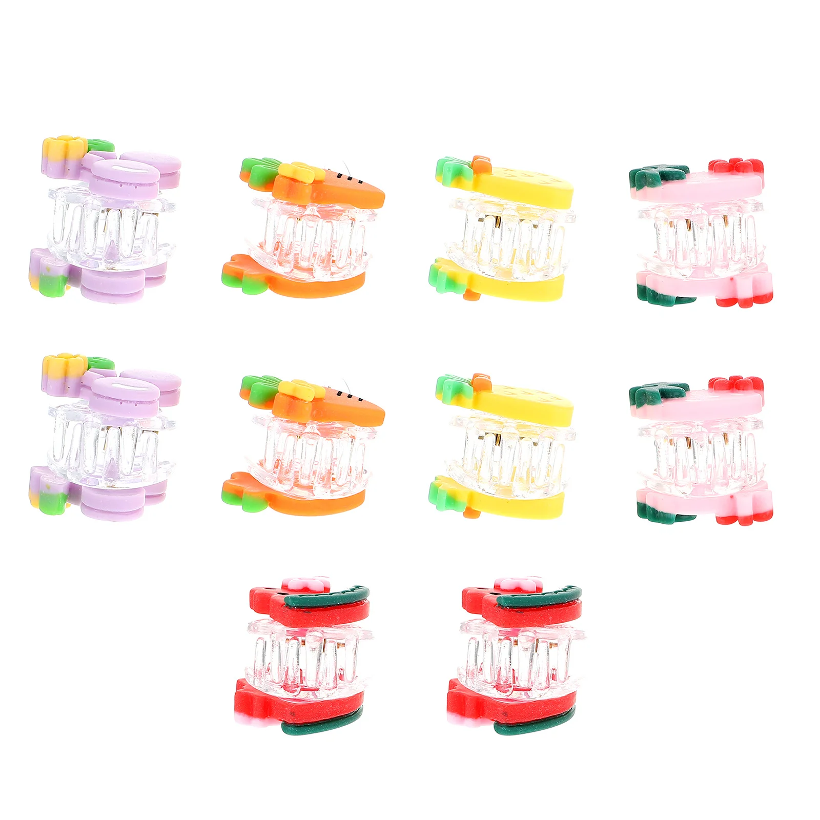 

20pcs Baby Girl Hair Claw Clip Cartoon Design Mini Catch Barrette Resin Holders for Thick Thin Hair Styling Accessory