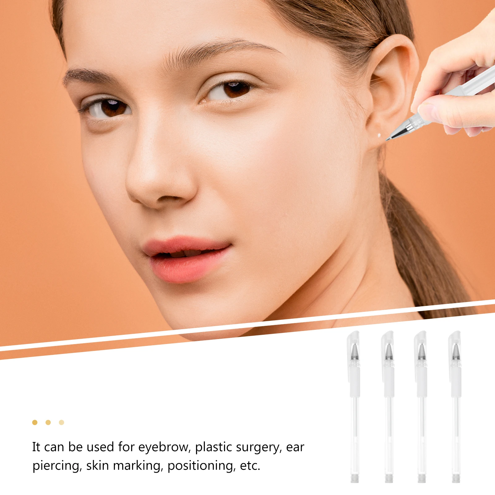 

4Pcs Skin Markers Waterproof Tattoo Positioning Pens for Eyebrow Microblading Plastic Care Professional Use