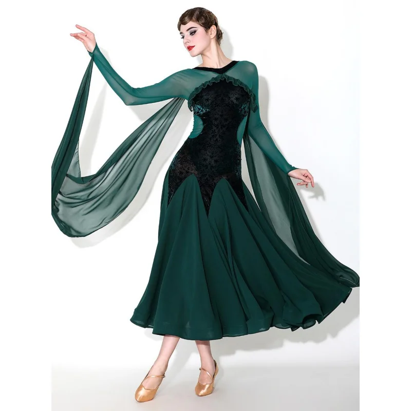 

Новое стильное платье для современного танца Pastu с перьями красного вина для бальных танцев, международные стандартные танцы